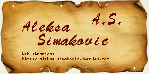 Aleksa Simaković vizit kartica